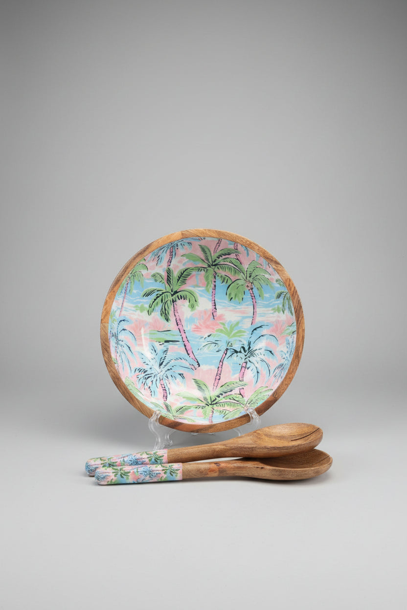 Mango Wood Serving Bowls and Utensils