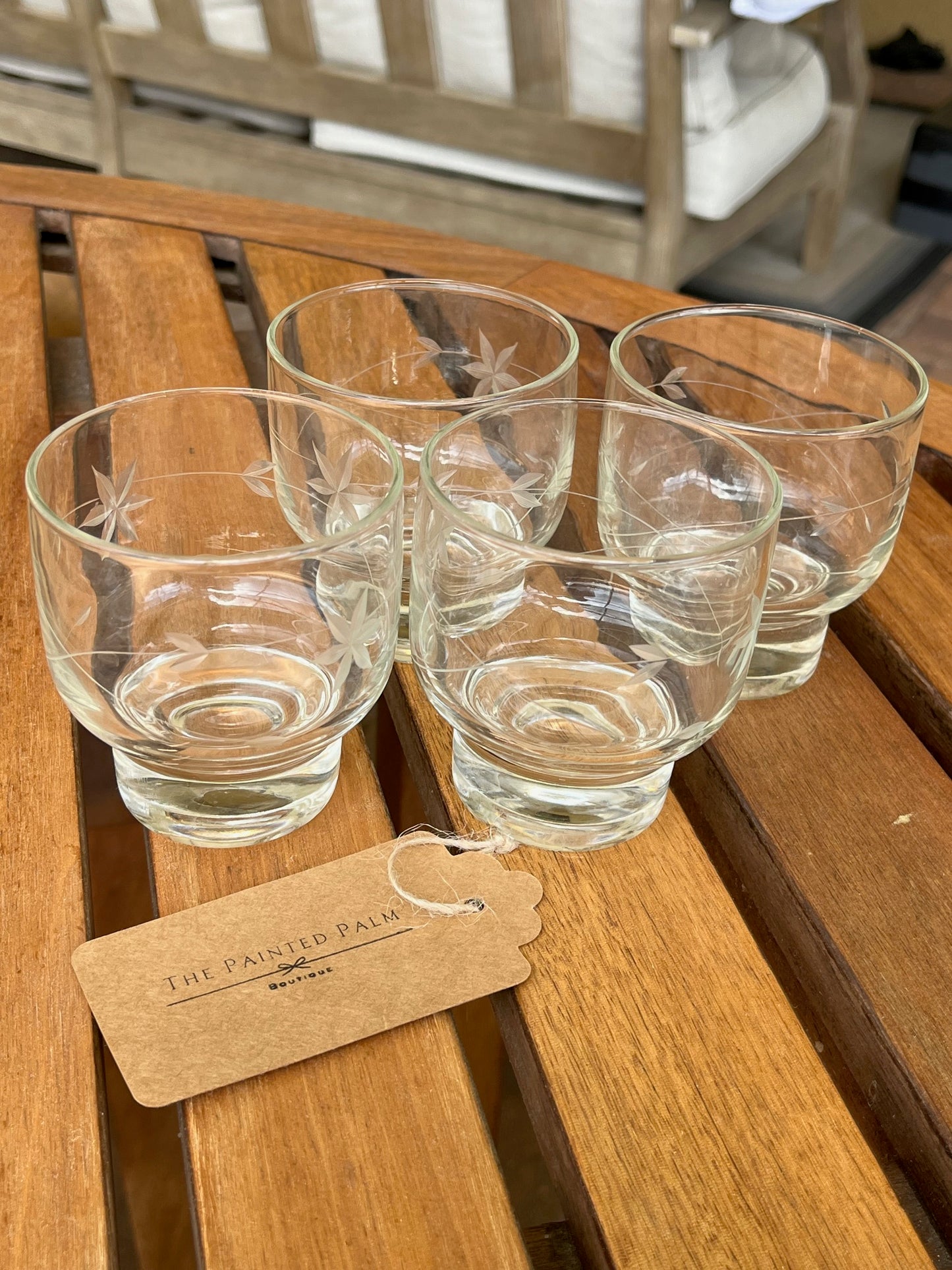 Vintage Etched Starflower Glasses