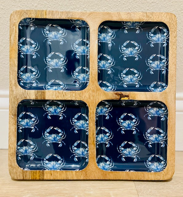 12" x 12" Mango Wood -4 Compartment Tray