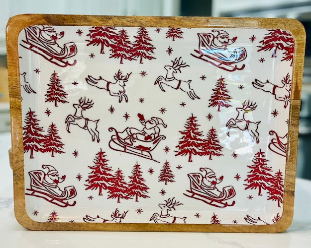 Holiday Large Mango Wood Trays