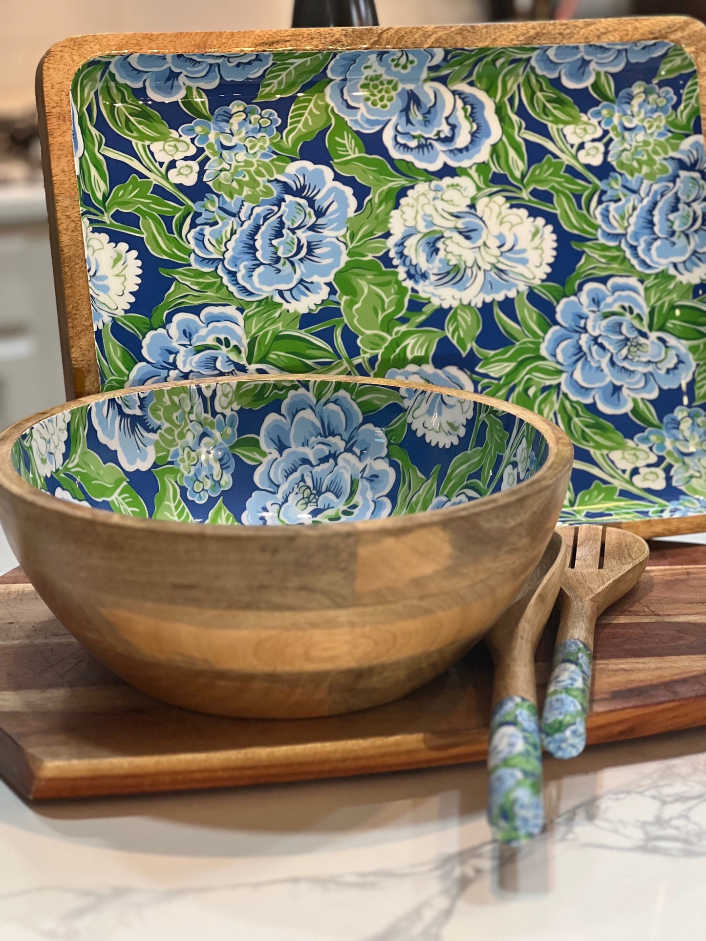 Mango Wood Serving Bowls and Utensils