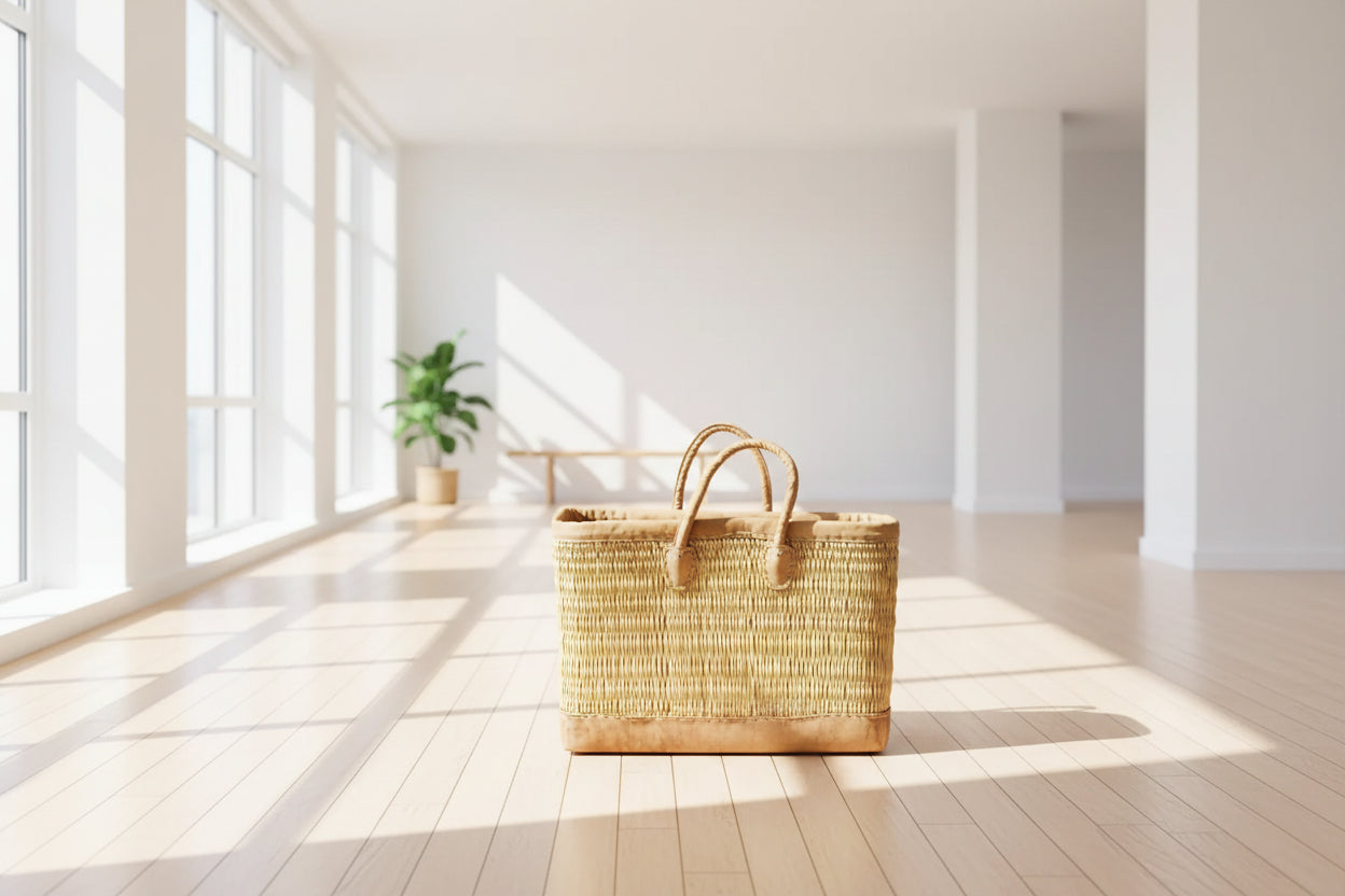 Leather Trimmed Tote