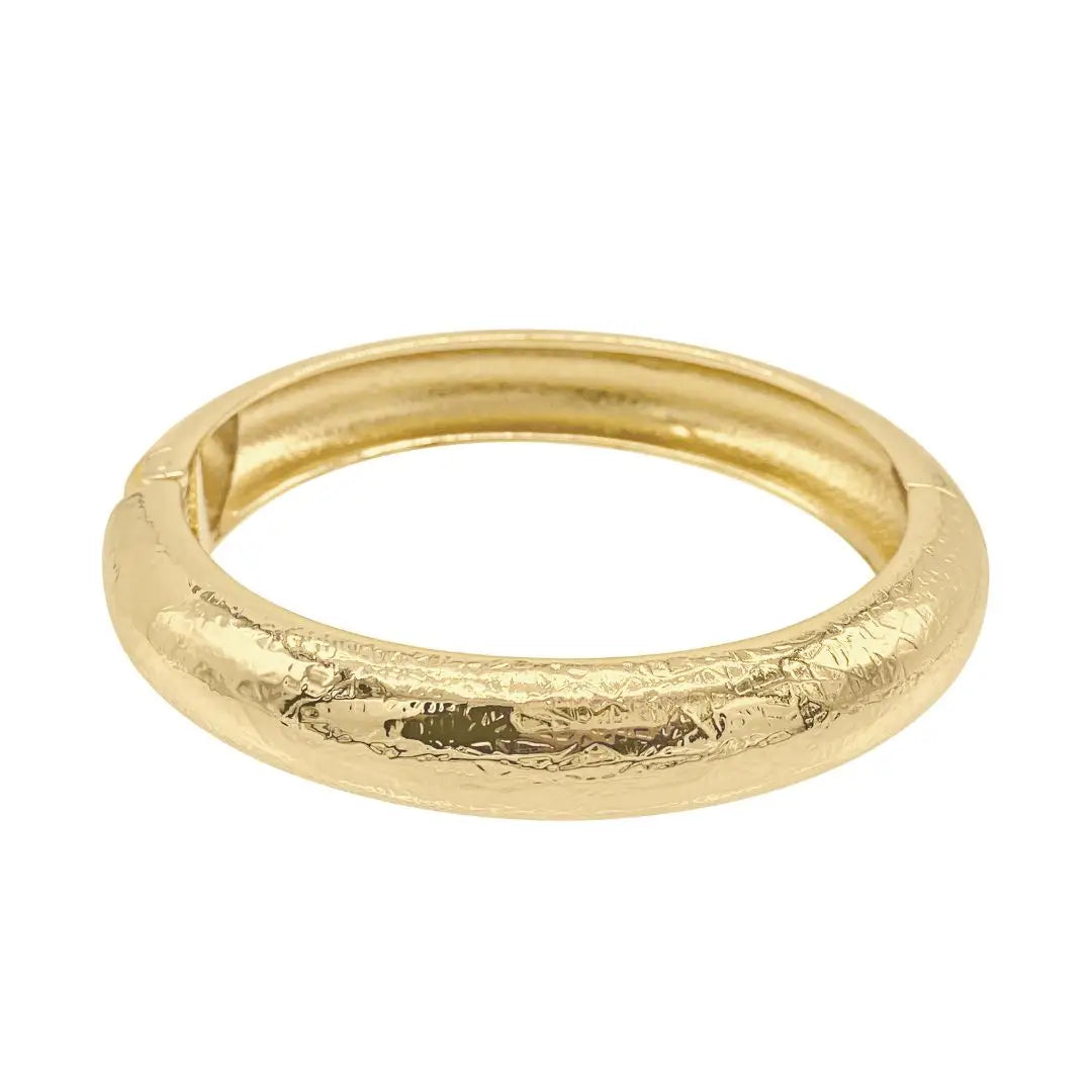 Texturized Gold Bangle-14k yellow gold plated brass