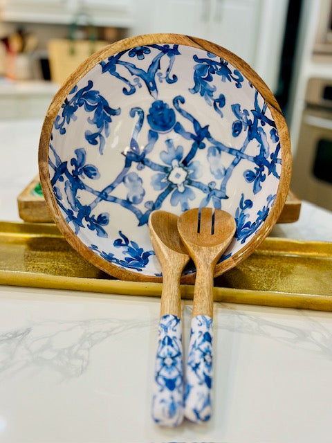 Mango Wood Serving Bowls and Utensils