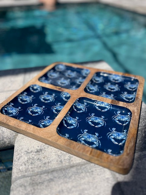 12" x 12" Mango Wood -4 Compartment Tray