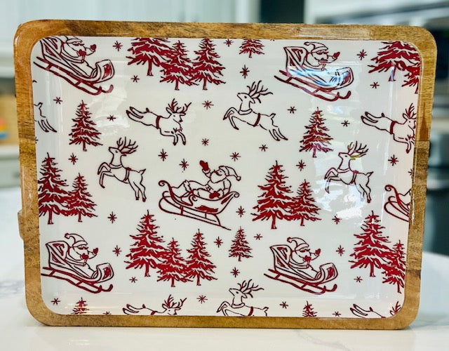 Holiday Large Mango Wood Trays
