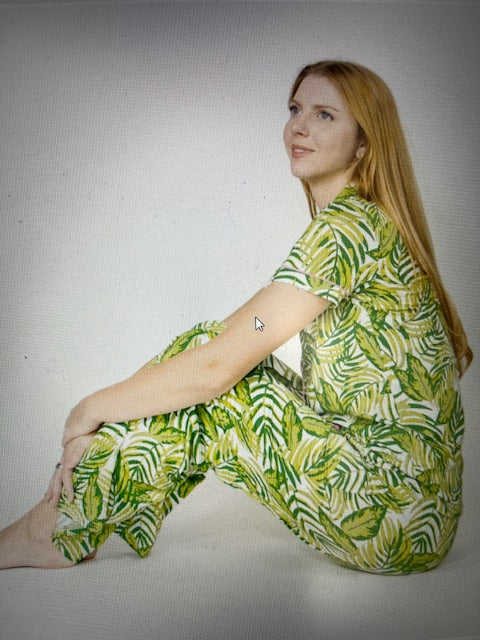 Painted Palm PJ Set with Long Pants
