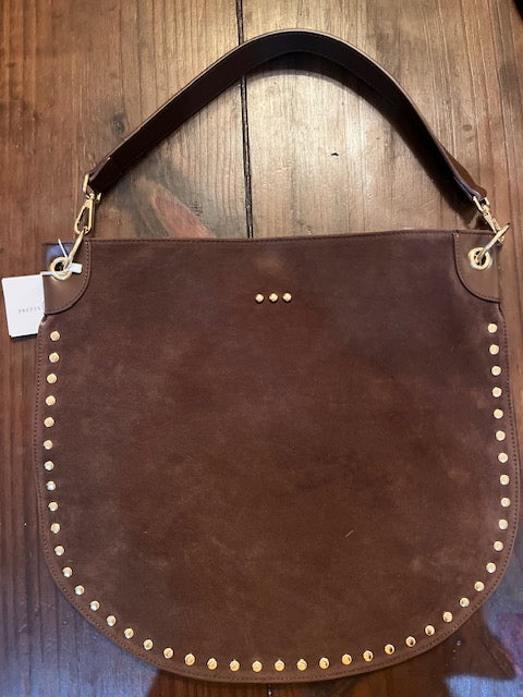 Rosalie Rivet Suede Hobo Bag