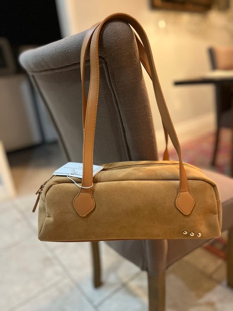 Sally Suede Barrel Shoulder Bag