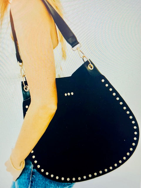 Rosalie Rivet Suede Hobo Bag
