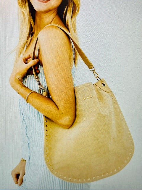 Rosalie Rivet Suede Hobo Bag