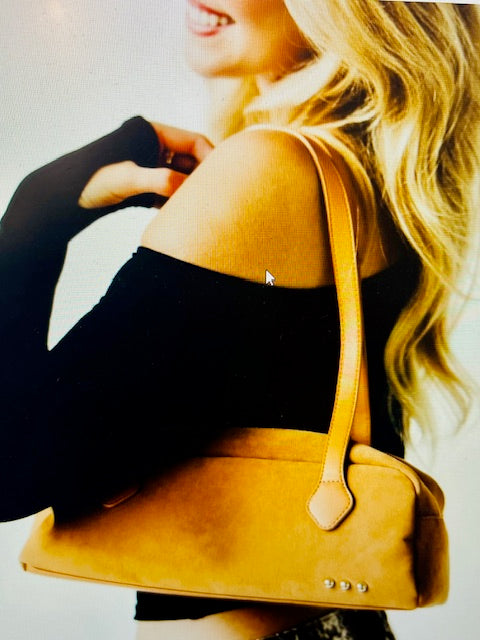 Sally Suede Barrel Shoulder Bag