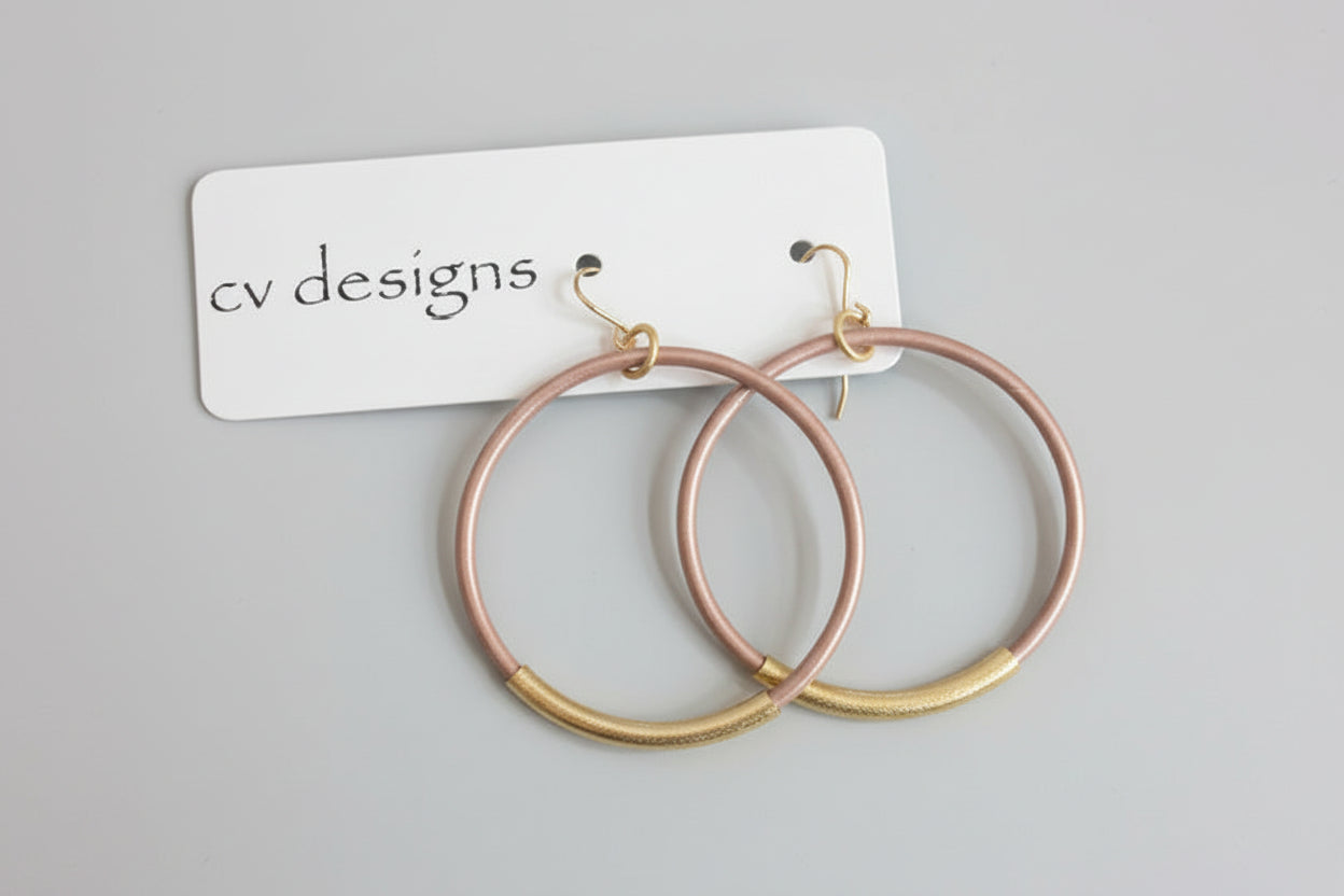 Leather Bar Hoops