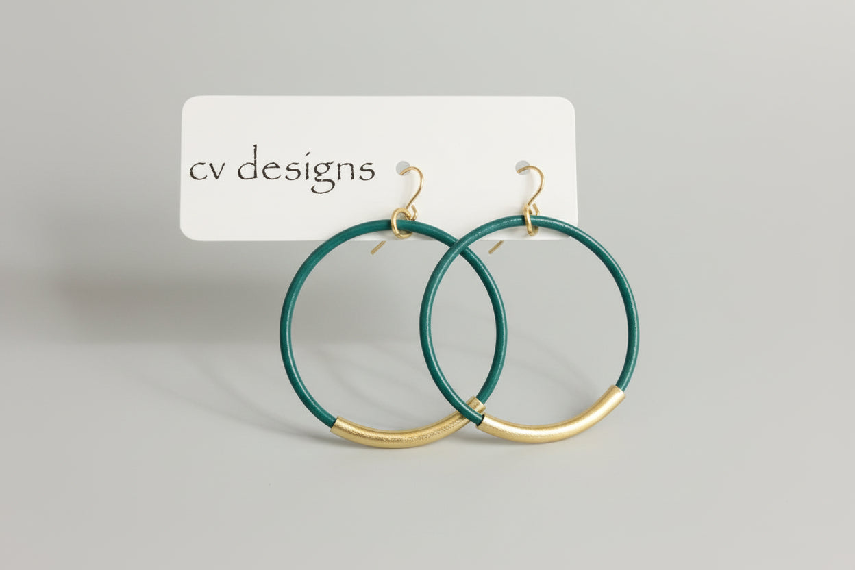 Leather Bar Hoops