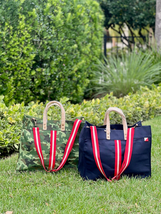 Canvas Box Tote with Strap