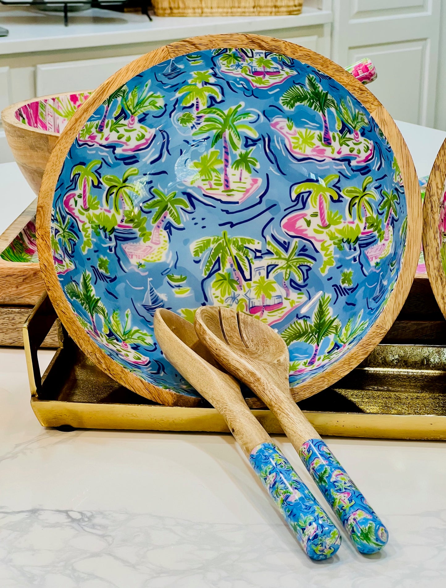 Mango Wood Serving Bowls and Utensils