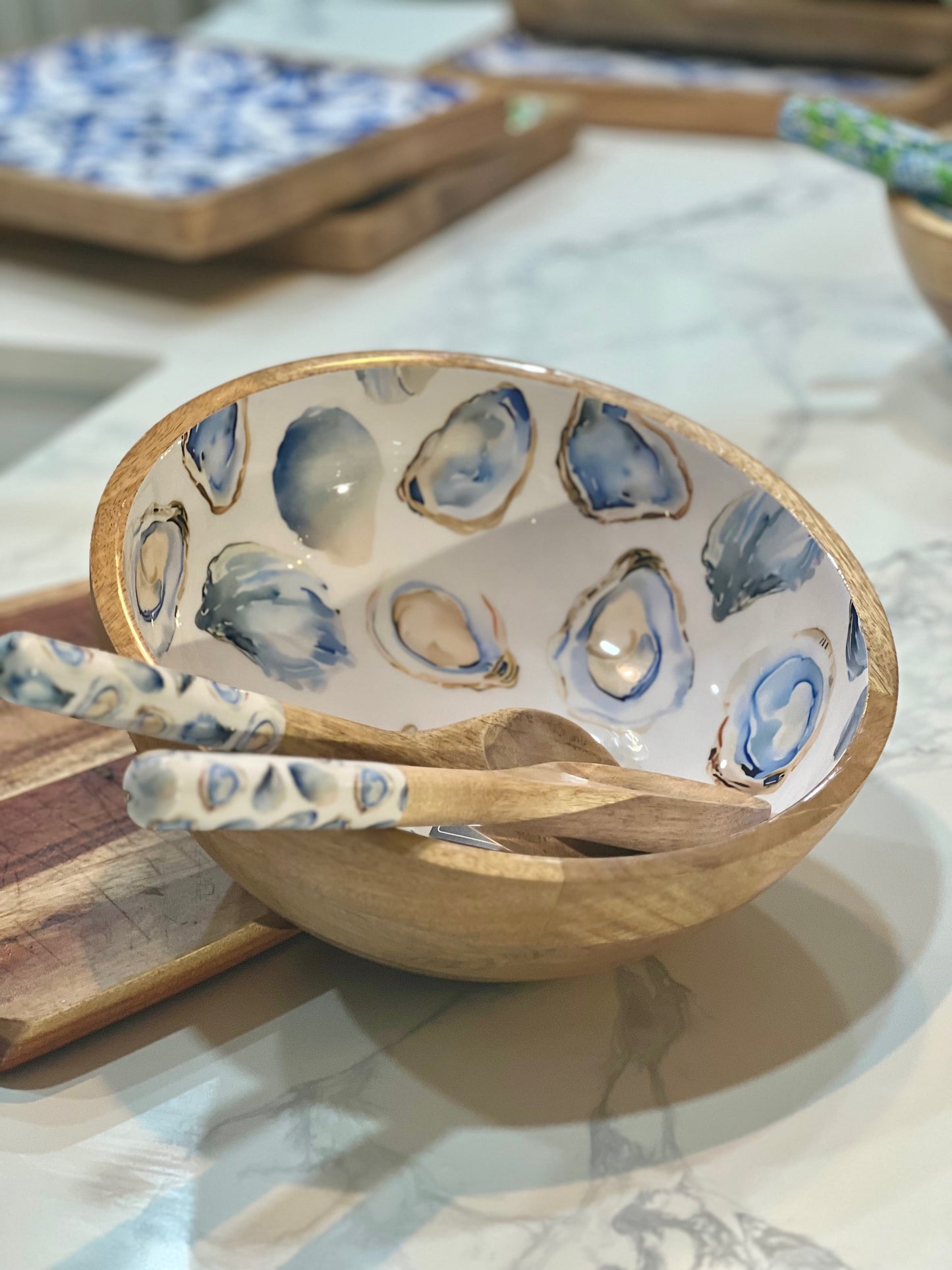 Mango Wood Serving Bowls and Utensils