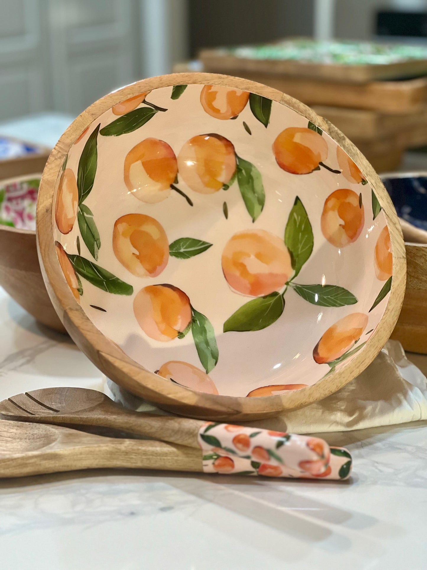 Mango Wood Serving Bowls and Utensils