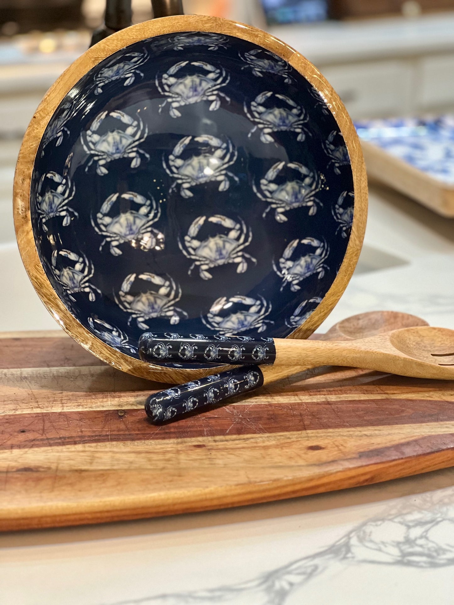 Mango Wood Serving Bowls and Utensils