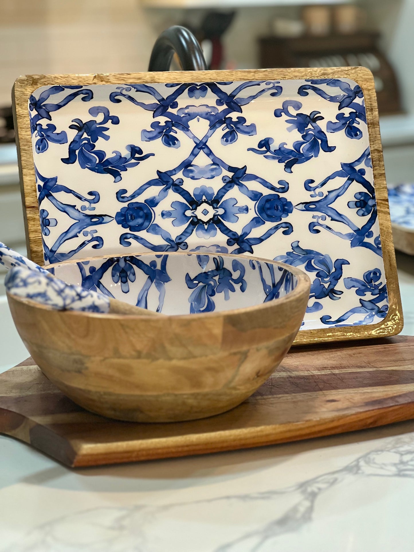 Mango Wood Serving Bowls and Utensils