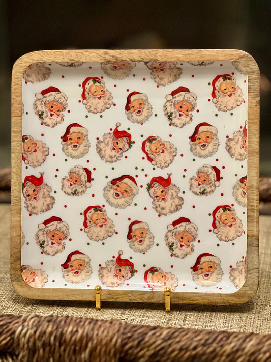 10" Santa Square Tray