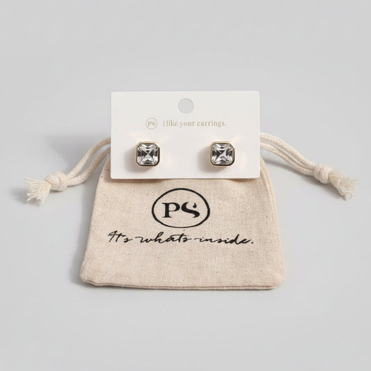 Bezel Diamond Stud Earrings-Waterproof